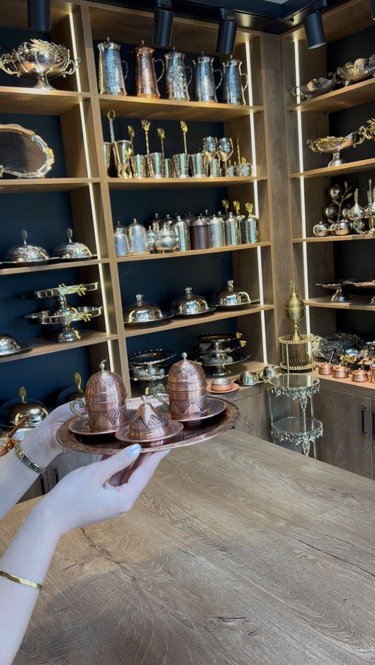 İşçilikli Bakır Fincan Takımı